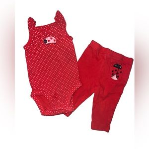 ☠️5/$20☠️CARTERS | LADY BUG POLKA DOT SLEEVELESS ONSIE & MATCHING LADYBUG PANTS